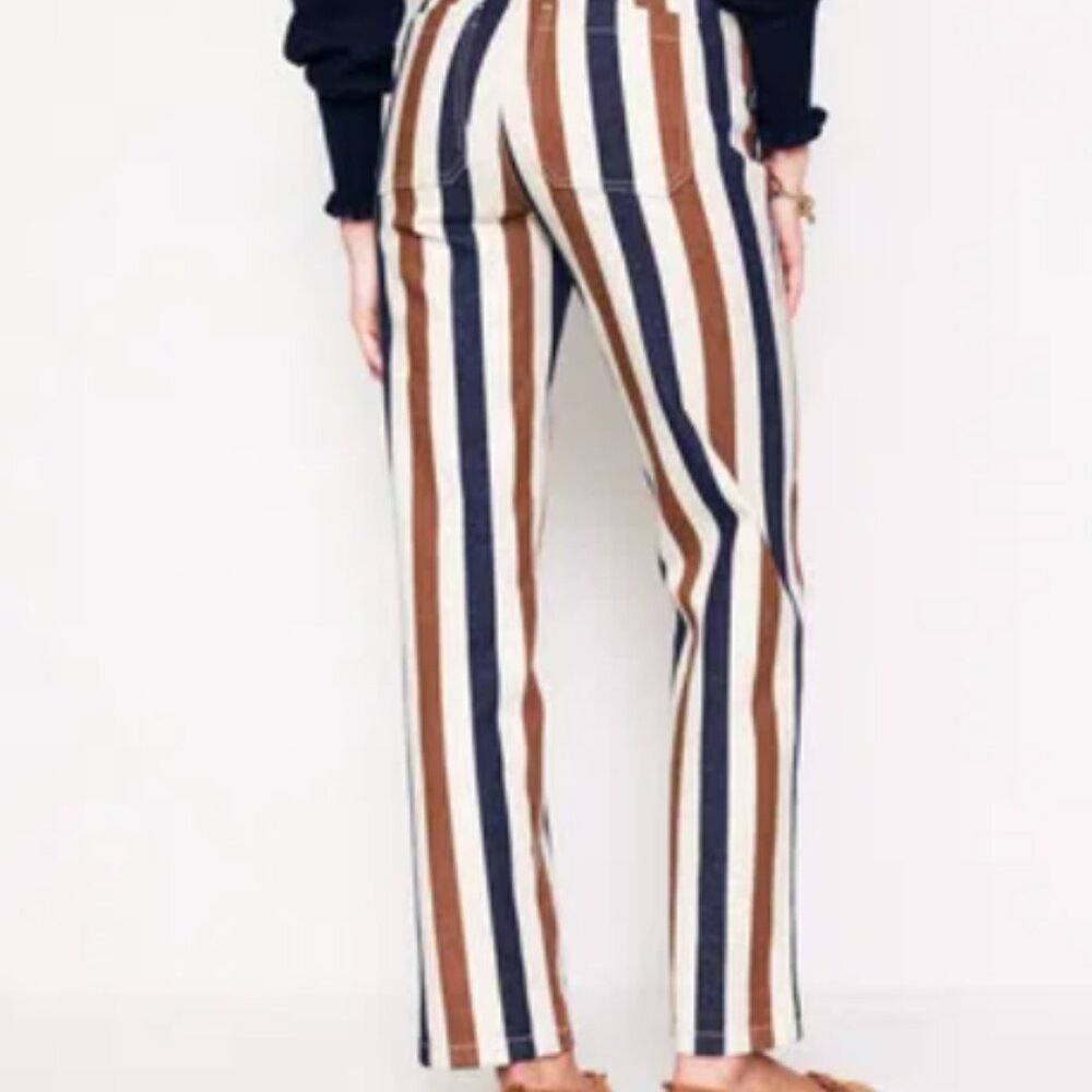 Striped Straight Leg Ankle Jeans Size 31/12 - Picture 9 of 12